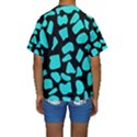 Blue Neon Cow Background   Kids  Short Sleeve Swimwear View2