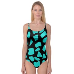 Blue Neon Cow Background   Camisole Leotard  by ConteMonfrey