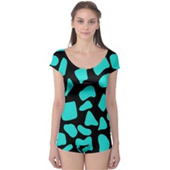 Blue Neon Cow Background   Boyleg Leotard  by ConteMonfrey