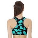 Blue Neon Cow Background   Sports Bra with Border View2