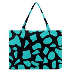 Blue Neon Cow Background   Zipper Medium Tote Bag by ConteMonfrey