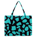 Blue Neon Cow Background   Zipper Medium Tote Bag View1