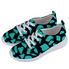 Blue Neon Cow Background   Women s Lightweight Sports Shoes by ConteMonfrey