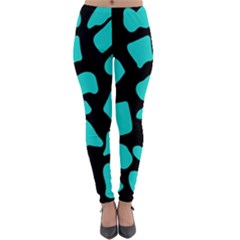 Blue Neon Cow Background   Lightweight Velour Leggings by ConteMonfrey