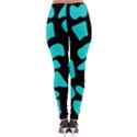 Blue Neon Cow Background   Lightweight Velour Leggings View2