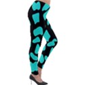 Blue Neon Cow Background   Lightweight Velour Leggings View4