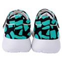 Blue Neon Cow Background   Women s Velcro Strap Shoes View4