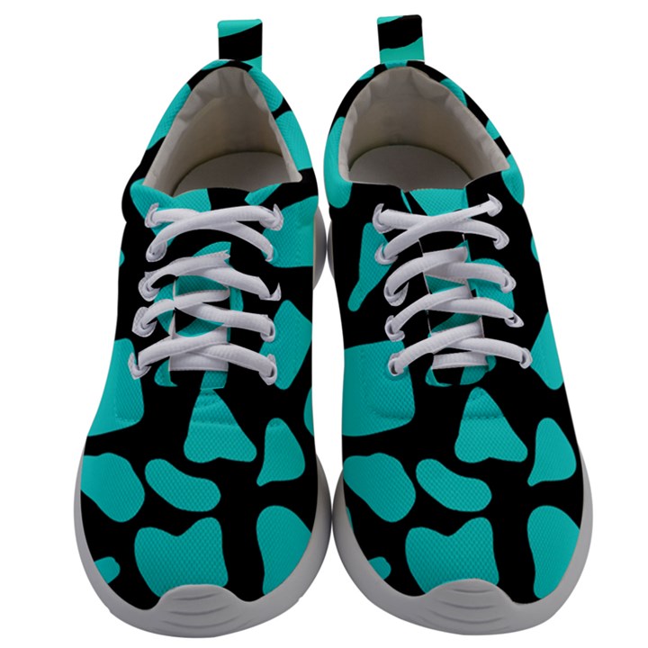 Blue Neon Cow Background   Mens Athletic Shoes