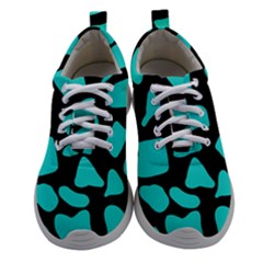 Blue Neon Cow Background   Women Athletic Shoes by ConteMonfrey