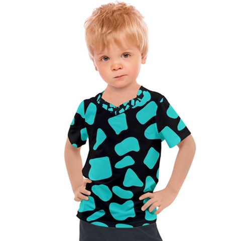 Blue Neon Cow Background   Kids  Sports Tee by ConteMonfrey