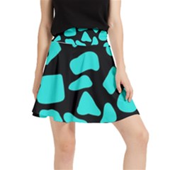 Blue Neon Cow Background   Waistband Skirt by ConteMonfrey