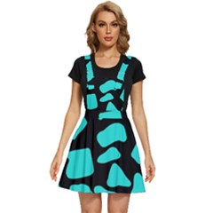 Blue Neon Cow Background   Apron Dress by ConteMonfrey