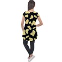 Cow yellow black Cap Sleeve High Low Top View2