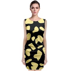 Cow Yellow Black Classic Sleeveless Midi Dress by ConteMonfrey