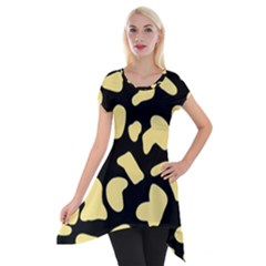 Cow Yellow Black Short Sleeve Side Drop Tunic by ConteMonfrey