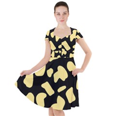 Cow Yellow Black Cap Sleeve Midi Dress by ConteMonfrey