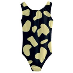 Cow Yellow Black Kids  Cut-out Back One Piece Swimsuit by ConteMonfrey