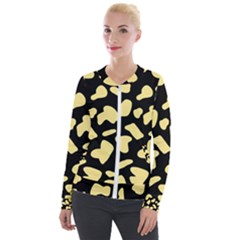 Cow Yellow Black Velvet Zip Up Jacket by ConteMonfrey