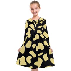 Cow Yellow Black Kids  Midi Sailor Dress