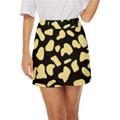 Cow Yellow Black Mini Front Wrap Skirt by ConteMonfrey