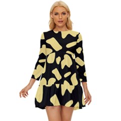 Cow Yellow Black Long Sleeve Babydoll Dress by ConteMonfrey