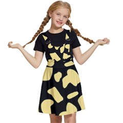 Cow Yellow Black Kids  Apron Dress