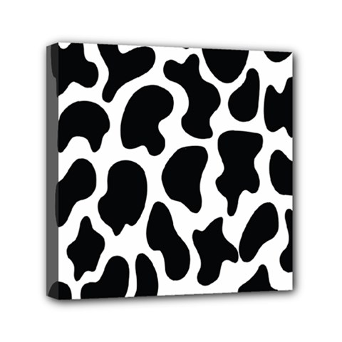 Cow Black And White Spots Mini Canvas 6  X 6  (stretched) by ConteMonfrey