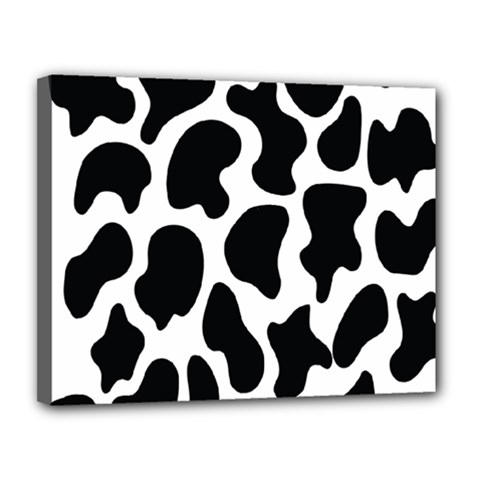 Cow Black And White Spots Canvas 14  X 11  (stretched) by ConteMonfrey