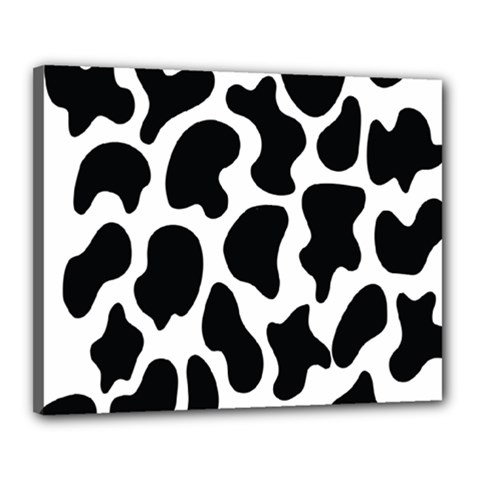 Cow Black And White Spots Canvas 20  X 16  (stretched) by ConteMonfrey