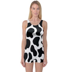 Cow Black And White Spots One Piece Boyleg Swimsuit by ConteMonfrey