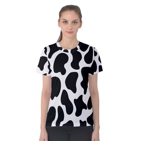 Cow Black And White Spots Women s Cotton Tee by ConteMonfrey