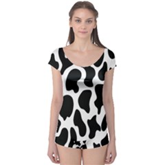 Cow Black And White Spots Boyleg Leotard  by ConteMonfrey