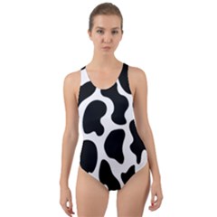 Cow Black And White Spots Cut-out Back One Piece Swimsuit by ConteMonfrey