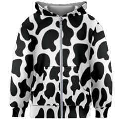 Cow Black And White Spots Kids  Zipper Hoodie Without Drawstring by ConteMonfrey