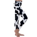 Cow black and white spots Kids  Lightweight Velour Classic Yoga Leggings View3