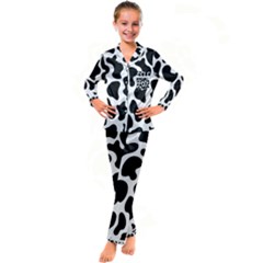 Cow Black And White Spots Kid s Satin Long Sleeve Pajamas Set by ConteMonfrey