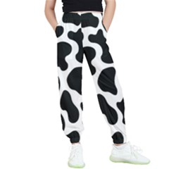 Cow Black And White Spots Kids  Elastic Waist Pants by ConteMonfrey