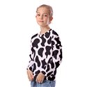 Cow black and white spots Kids  Long Sleeve Tee with Frill  View2