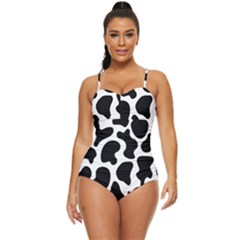 Cow Black And White Spots Retro Full Coverage Swimsuit by ConteMonfrey