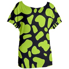 Neon Green Cow Spots Women s Oversized Tee by ConteMonfrey