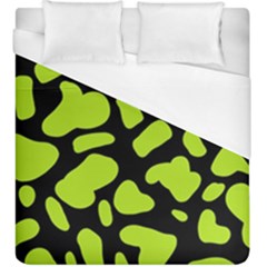 Neon Green Cow Spots Duvet Cover (king Size) by ConteMonfrey