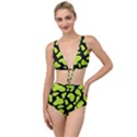 Neon green cow spots Tied Up Two Piece Swimsuit View1