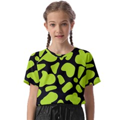 Neon Green Cow Spots Kids  Basic Tee by ConteMonfrey