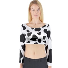 Black And White Spots Long Sleeve Crop Top by ConteMonfrey