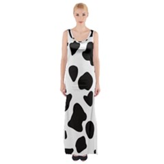 Black And White Spots Thigh Split Maxi Dress by ConteMonfrey