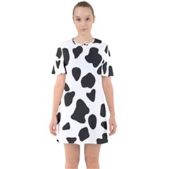 Black And White Spots Sixties Short Sleeve Mini Dress by ConteMonfrey