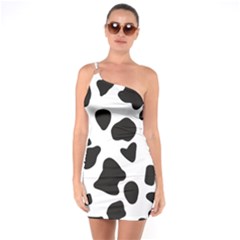 Black And White Spots One Soulder Bodycon Dress by ConteMonfrey