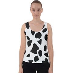 Black And White Spots Velvet Tank Top by ConteMonfrey