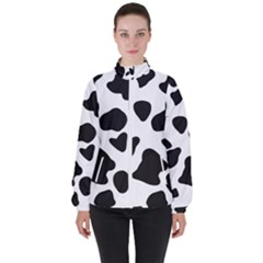 Black And White Spots Women s High Neck Windbreaker by ConteMonfrey