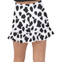 Black and white spots Fishtail Mini Chiffon Skirt View2